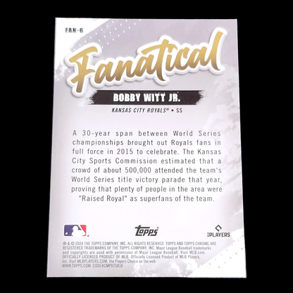 2024 Topps Chrome FANATICAL BOBBY WITT JR. SSP Ultra Rare Black Refractor /10
