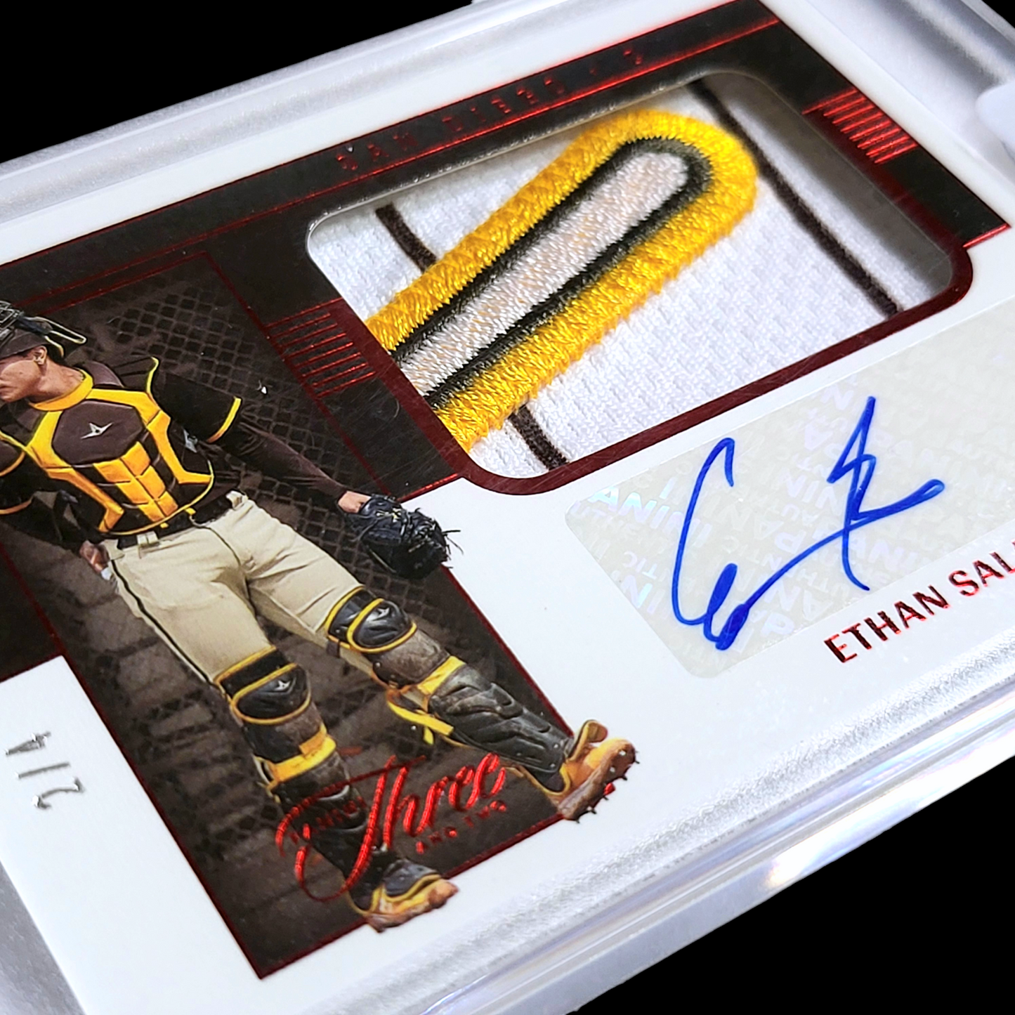 2023 Three & Two ETHAN SALAS Uncirculated SSP Red Foil Rookie Patch Auto RC /4