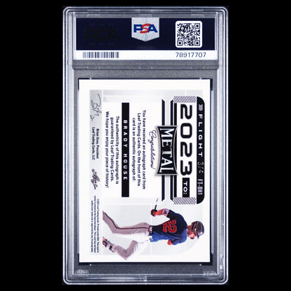 2022 Leaf Metal Flight to 2023 BRADY HOUSE SSP Green Wave Auto /4 PSA 10 POP 1