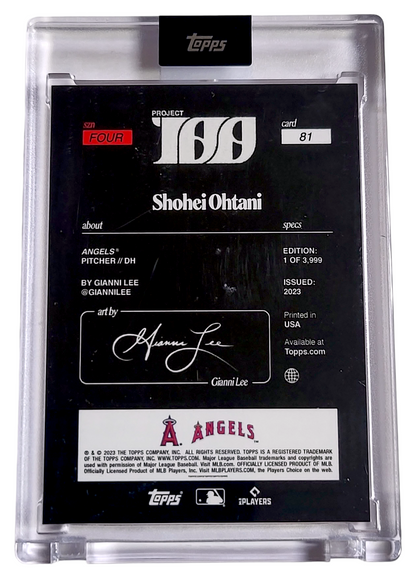 💥 2023 Topps Project100 SHOHEI OHTANI MLB by Gianni Lee SZN 4 /3999 w/Box #81