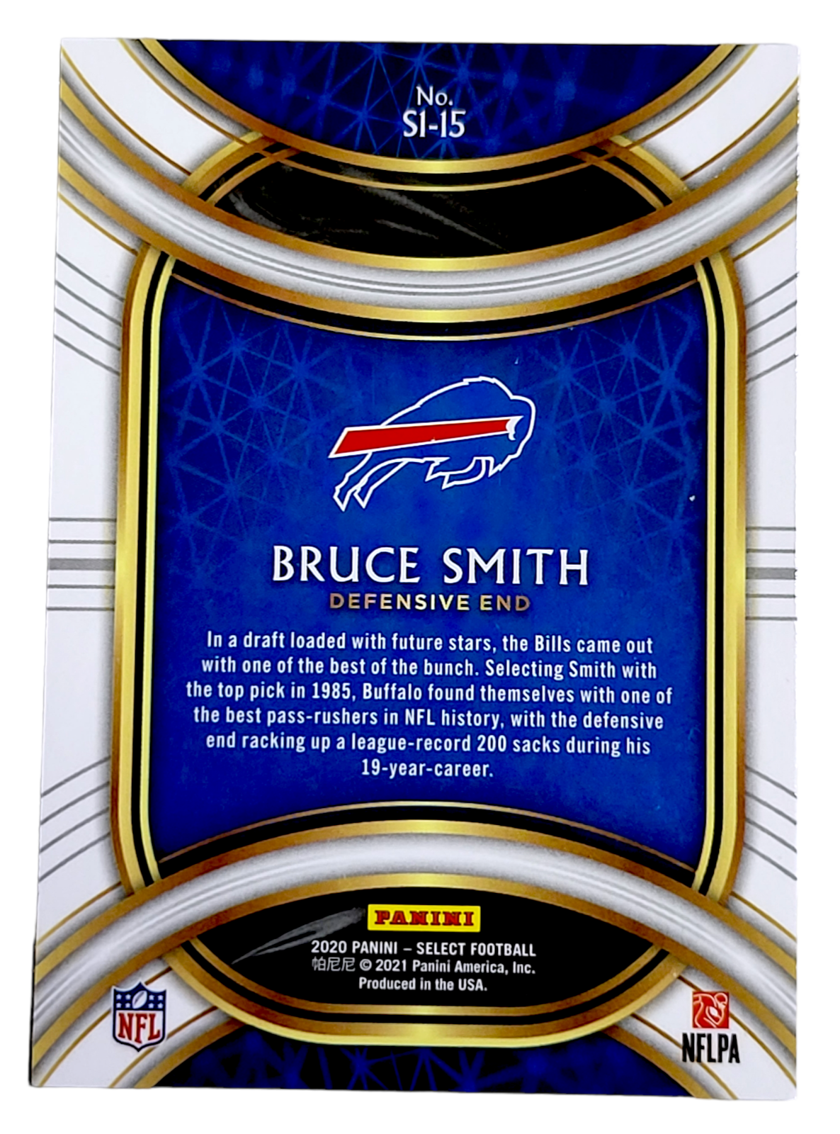 2020 Panini Select BRUCE SMITH NFL Buffalo Bills Draft Selections Insert #SL-15