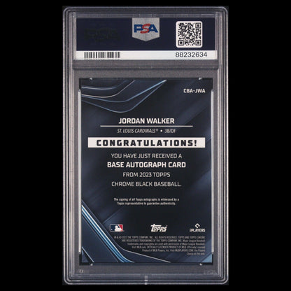 2023 Topps Chrome Black JORDAN WALKER Gold On-Card Rookie Auto RC /50 PSA 10 GEM