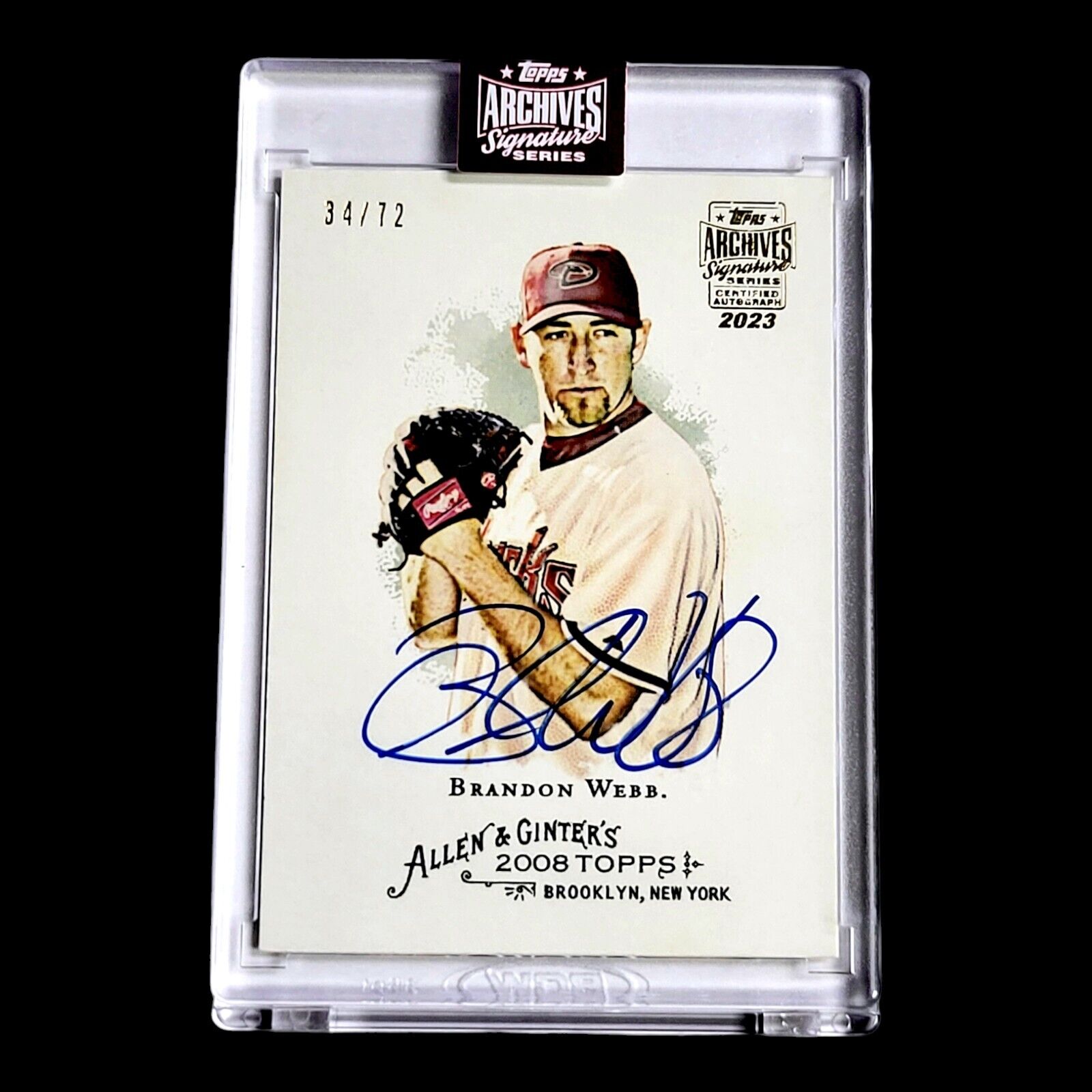 2023 Topps Archives Signature Series BRANDON WEBB 2008 A&G On-Card Auto /72 #280