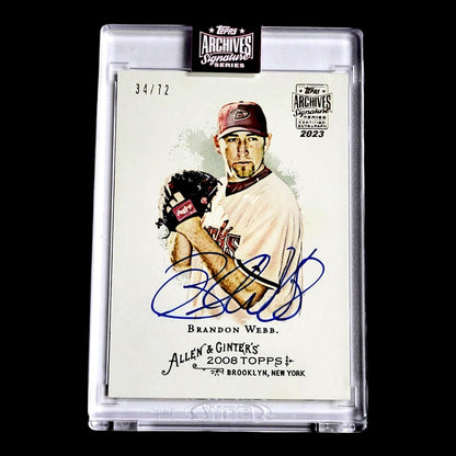 2023 Topps Archives Signature Series BRANDON WEBB 2008 A&G On-Card Auto /72 #280