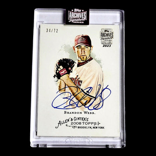 2023 Topps Archives Signature Series BRANDON WEBB 2008 A&G On-Card Auto /72 #280