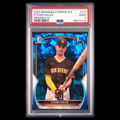 2023 Bowman Chrome Sapphire ETHAN SALAS Blue Refractor Rookie Card RC PSA 9