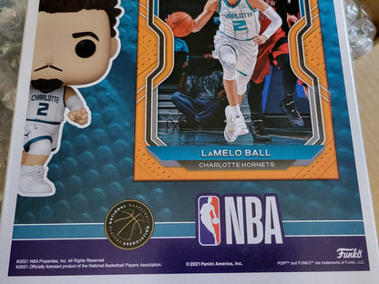 2020-21 LaMelo Ball Funko Pop 11x8 NBA Figurine with Gold PRIZM Rookie RC #01