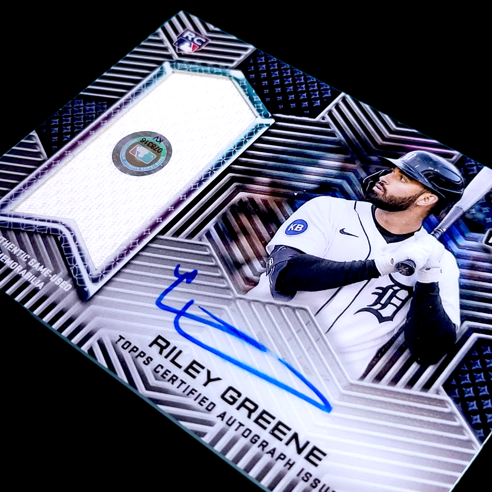 2023 Topps Chrome Authentics RILEY GREENE SP On-Card Rookie Relic Auto RC /99