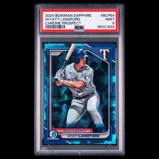 2024 Bowman Chrome Sapphire WYATT LANGFORD Blue Sapphire Refractor RC PSA 9 MINT