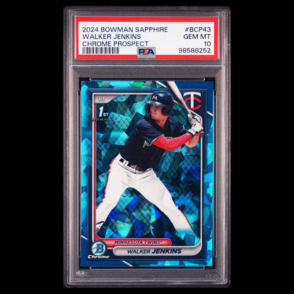 2024 Bowman Chrome Sapphire WALKER JENKINS 1st Bowman Refractor Rookie RC PSA 10