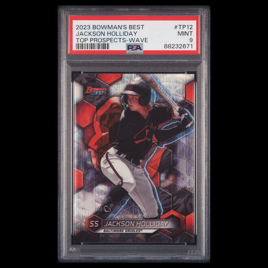 2023 Bowman's Best JACKSON HOLLIDAY Top Prospects Silver Wave Refractor PSA 9