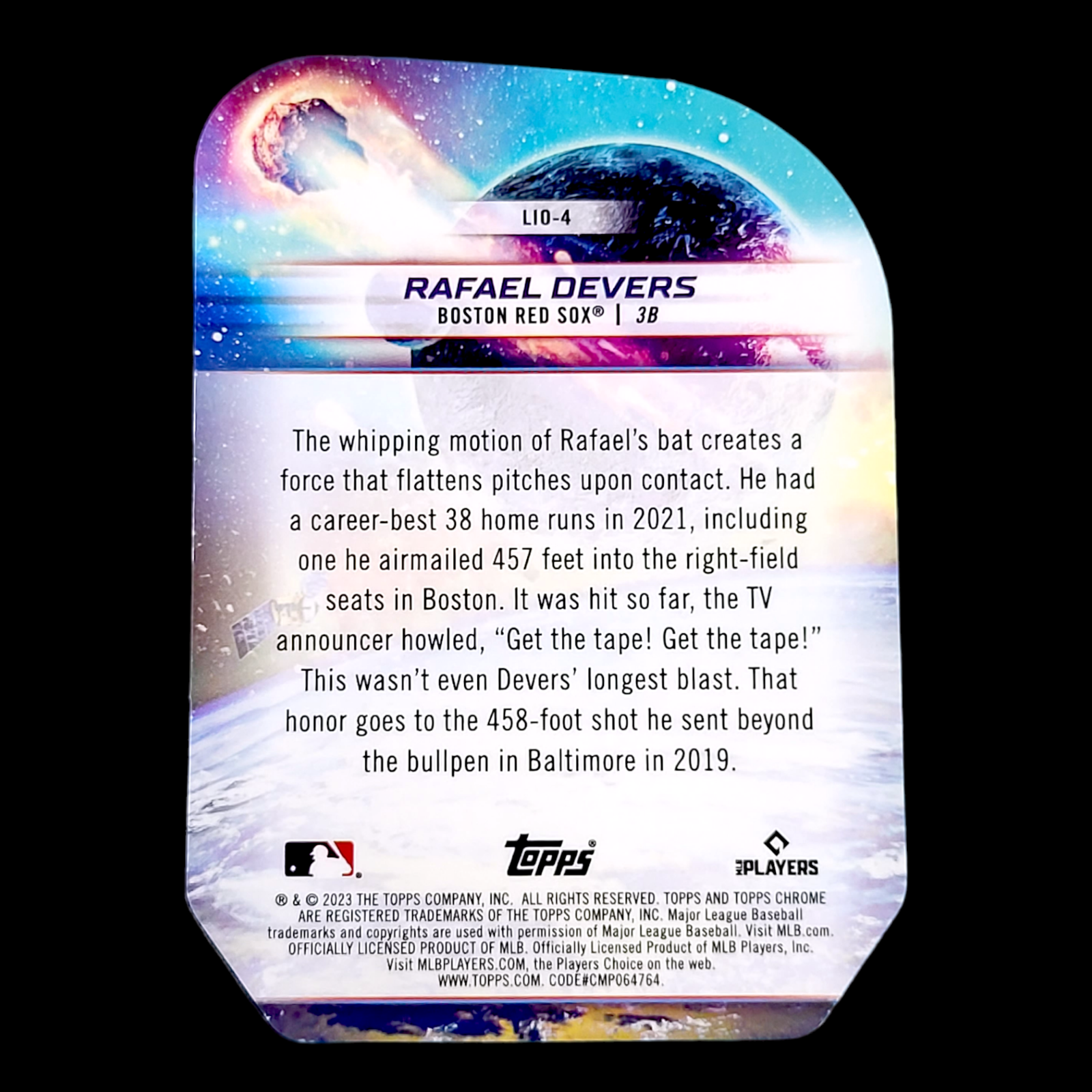 2023 Topps Chrome Cosmic RAFAEL DEVERS Red Sox Launched Into Orbit Refractor