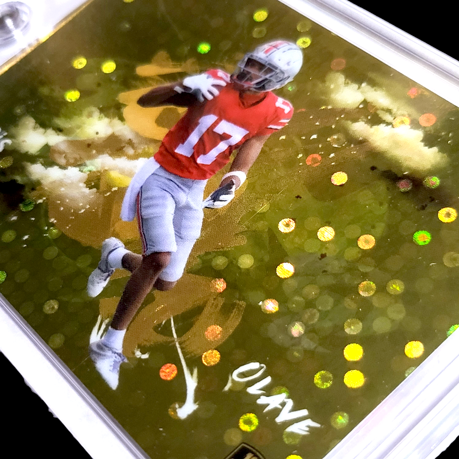 2021 Super Glow CHRIS OLAVE NFL 1st Ever Turn Engine Gold Refractor RC 1/1