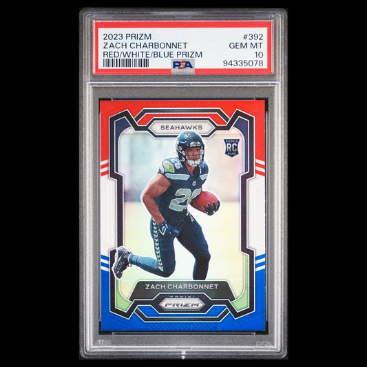 2023 Panini Prizm ZACH CHARBONNET Red White Blue RWB PRIZM RC PSA 10 GEM