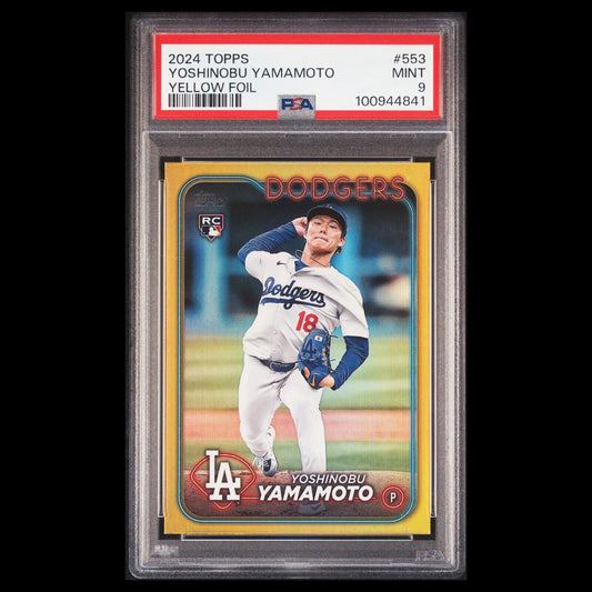 2024 Topps Series 1 YOSHINOBU YAMAMOTO SP Yellow Foil Rookie Card RC PSA 9 MINT