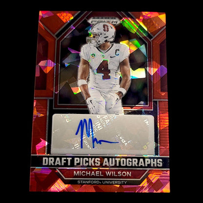 2023 Panini Prizm Draft Picks MICHAEL WILSON Red Cracked Ice PRIZM RC Auto