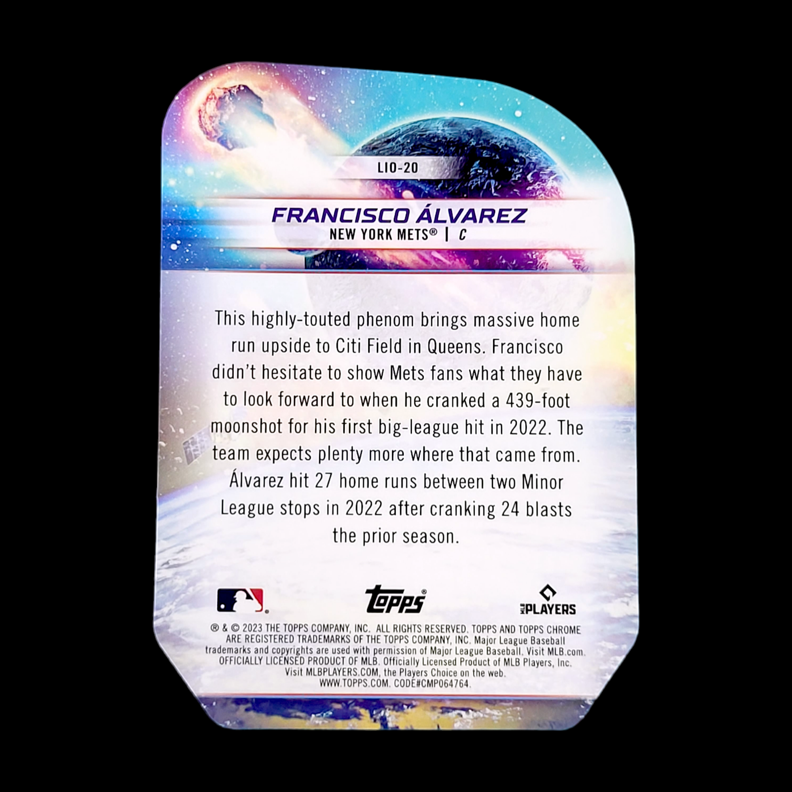 2023 Topps Chrome Cosmic FRANCISCO ALVAREZ Mets Launched Into Orbit Refractor RC