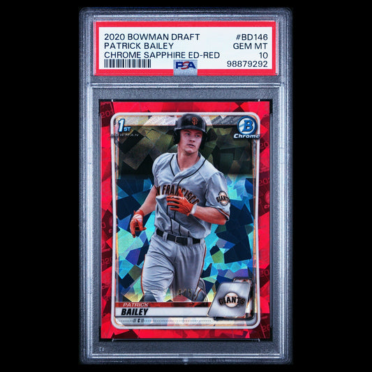 2020 Bowman Draft Chrome Sapphire PATRICK BAILEY Red 1st SSP /5 PSA 10 - POP 1