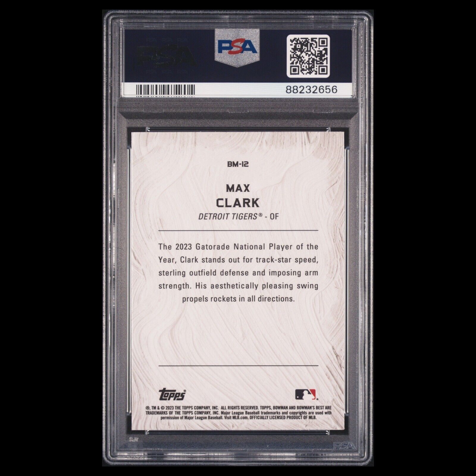 2023 Bowman's Best Masterpieces MAX CLARK Silver Refractor Rookie RC PSA 10 GEM