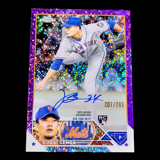 2023 Topps Chrome KODAI SENGA Purple Speckle Refractor On Card Rookie Auto /299