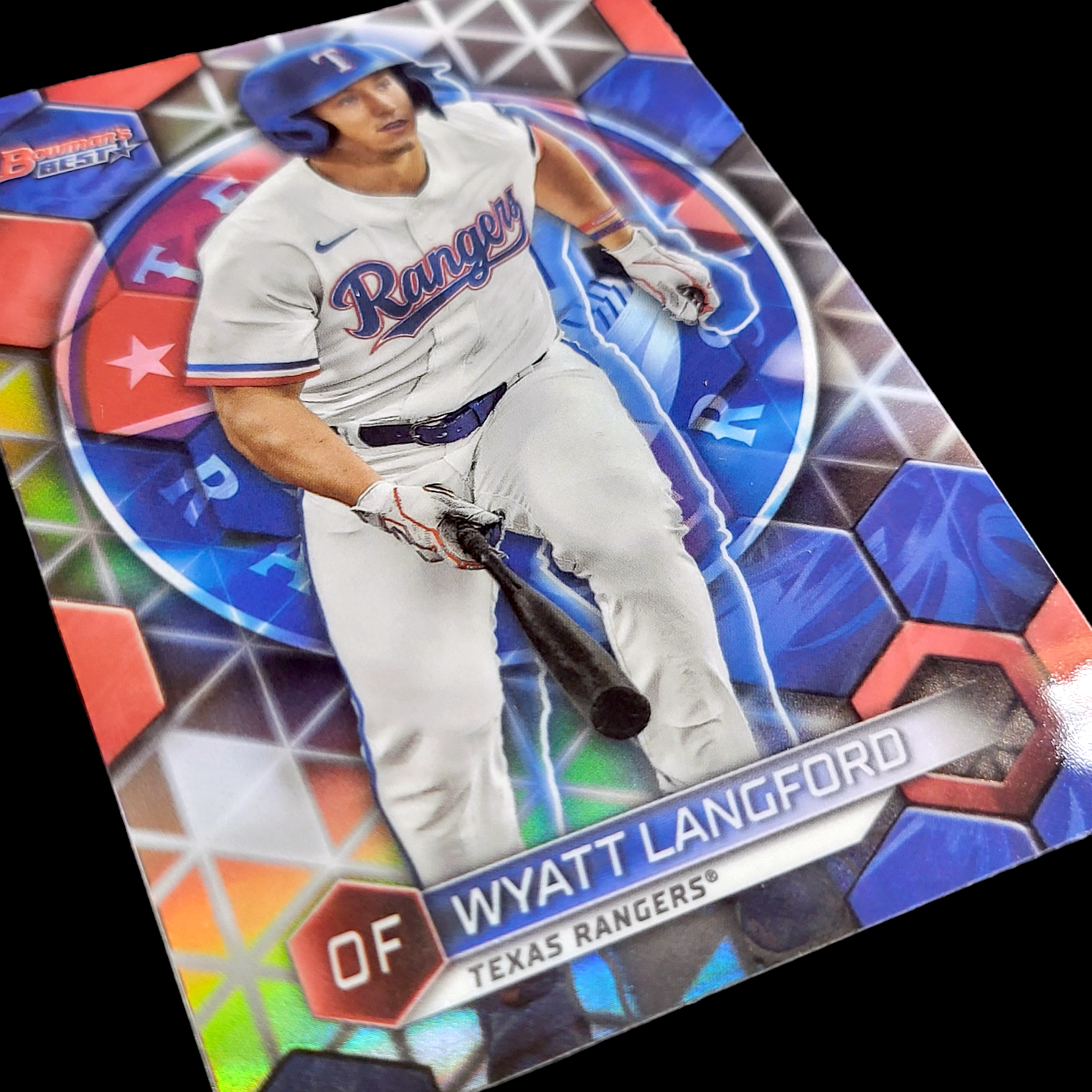 2023 Bowman's Best WYATT LANGFORD Rangers Silver Refractor Rookie Card RC #TP-30