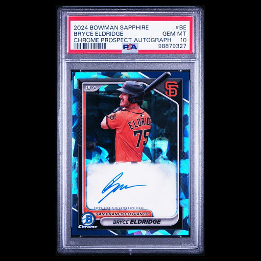 2024 Bowman Chrome Sapphire BRYCE ELDRIDGE Refractor On Card Rookie Auto PSA 10