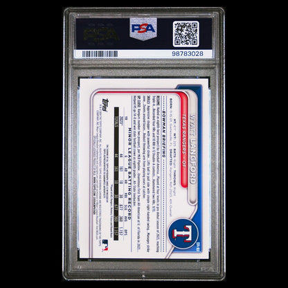 2024 Bowman Chrome Sapphire WYATT LANGFORD Blue Sapphire Refractor Auto RC PSA 9
