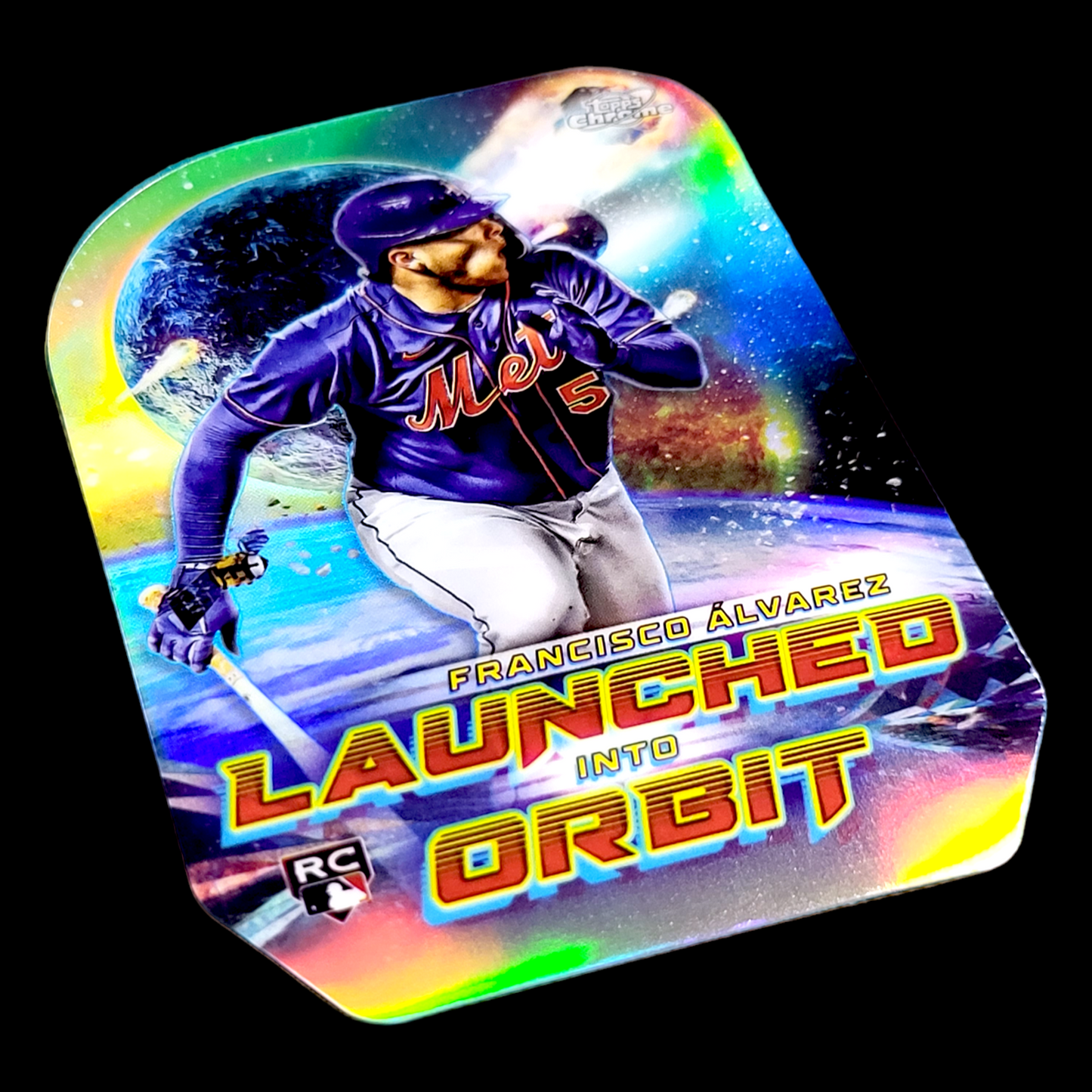 2023 Topps Chrome Cosmic FRANCISCO ALVAREZ Mets Launched Into Orbit Refractor RC