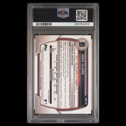 2023 Bowman Draft Chrome MAX CLARK 1st SP Sparkle Refractor Rookie RC PSA 10 GEM