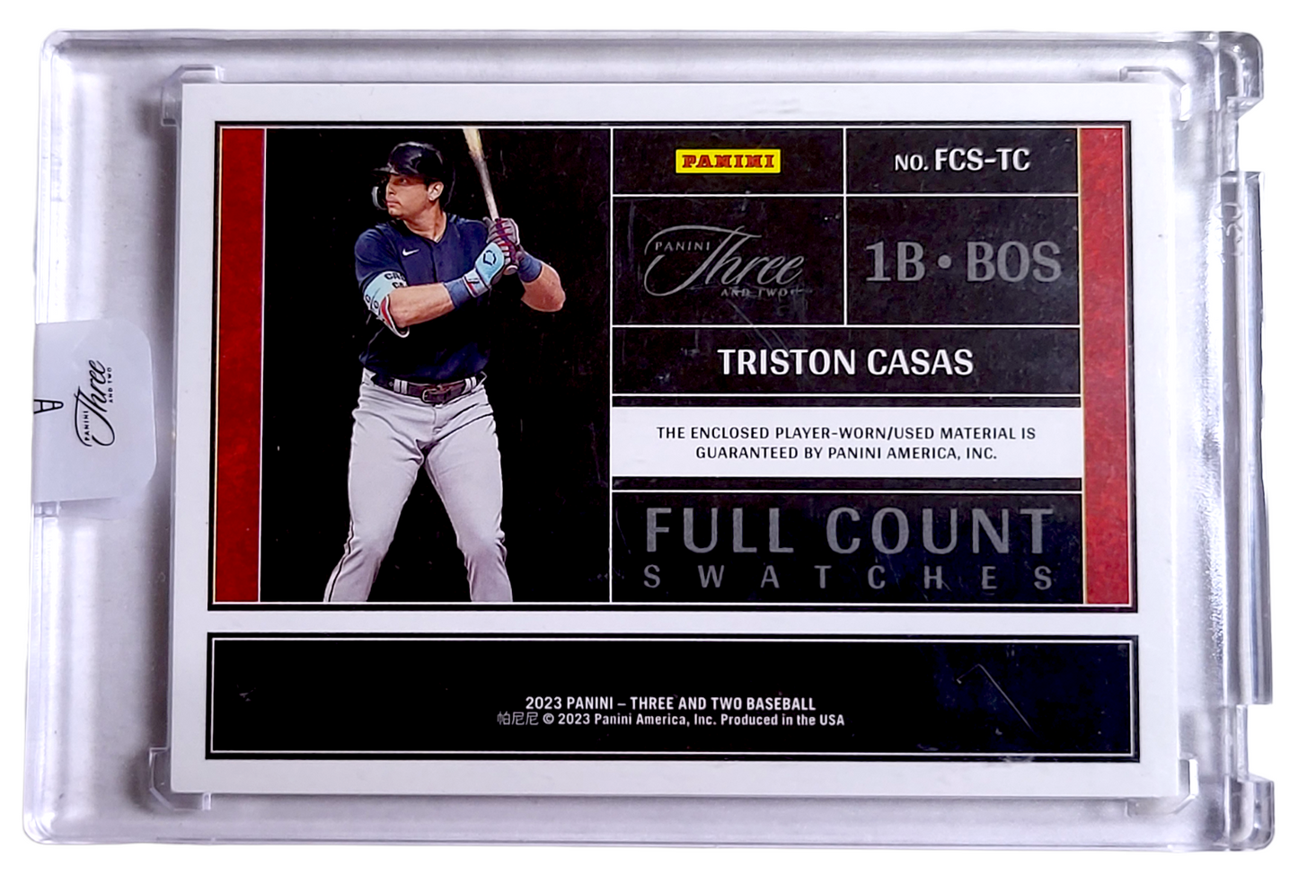 2023 Panini Three & Two TRISTON CASAS MLB Red Sox Full Count Swatches SSP RC /2