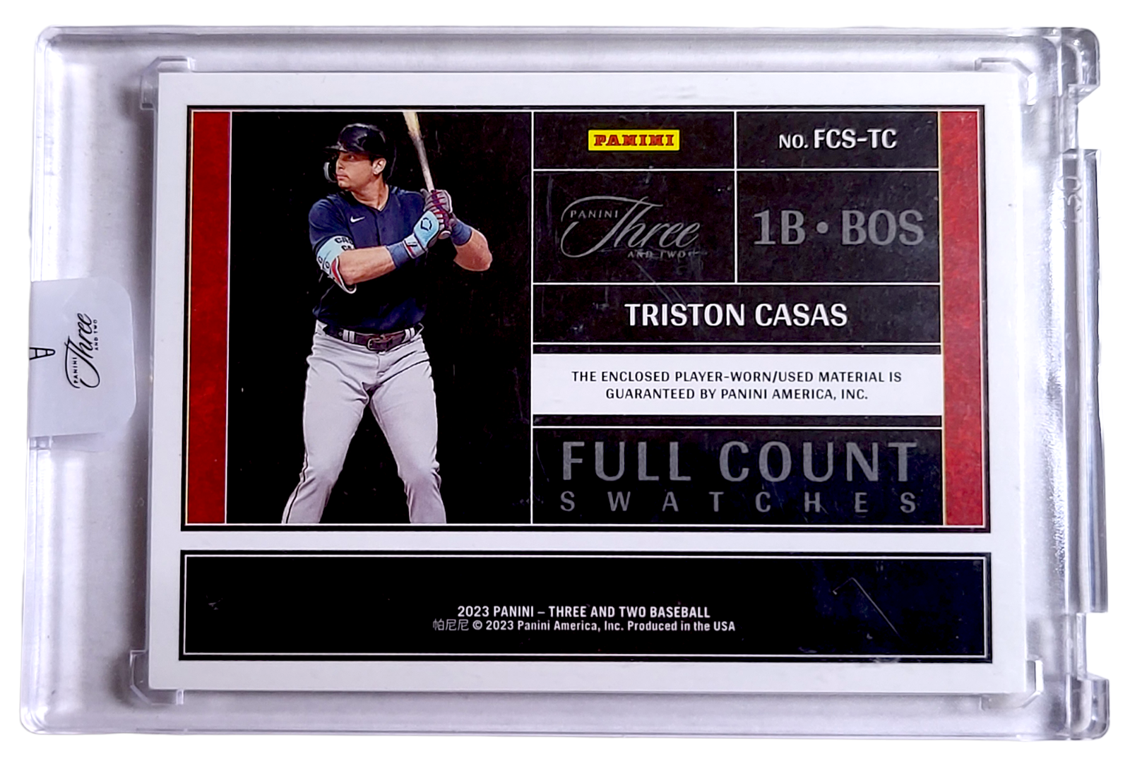 2023 Panini Three & Two TRISTON CASAS MLB Red Sox Full Count Swatches SSP RC /2