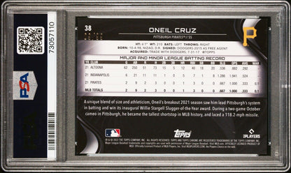 2022 Topps Chrome Black ONEIL CRUZ MLB Green Refractor Rookie RC /99 PSA 8