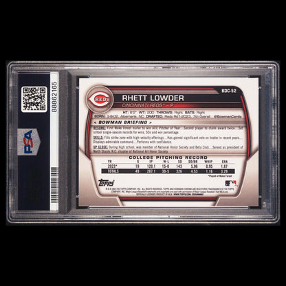 2023 Bowman Draft Sapphire RHETT LOWDER 1st True Bowman Rookie Card RC PSA 10