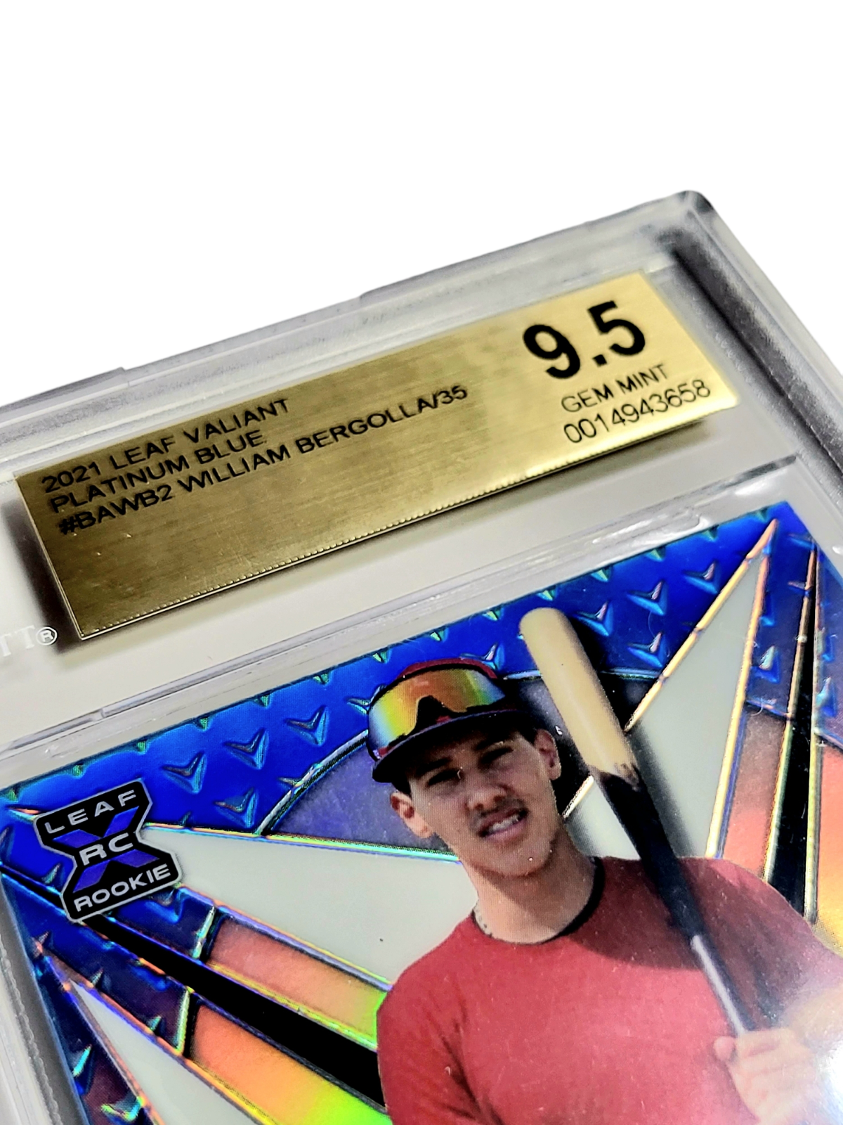 2021 Leaf Valiant WILLIAM BERGOLLA MLB Phillies Rookie Blue Auto /35 BGS 9.5