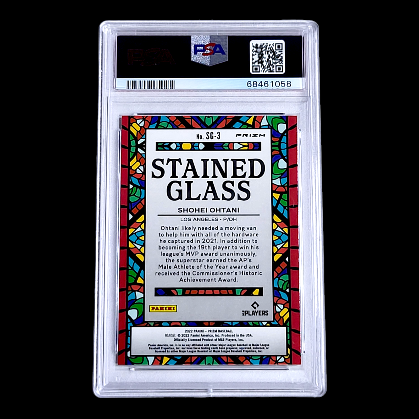 2022 Prizm SHOHEI OHTANI Stained Glass Navy Carolina Blue SSP Hot Box PSA 10 GEM