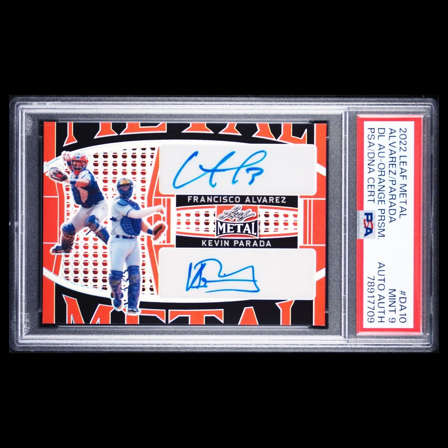 2022 Leaf Metal FRANCISCO ALVAREZ KEVIN PARADA Orange Prismatic SSP Dual Auto /2