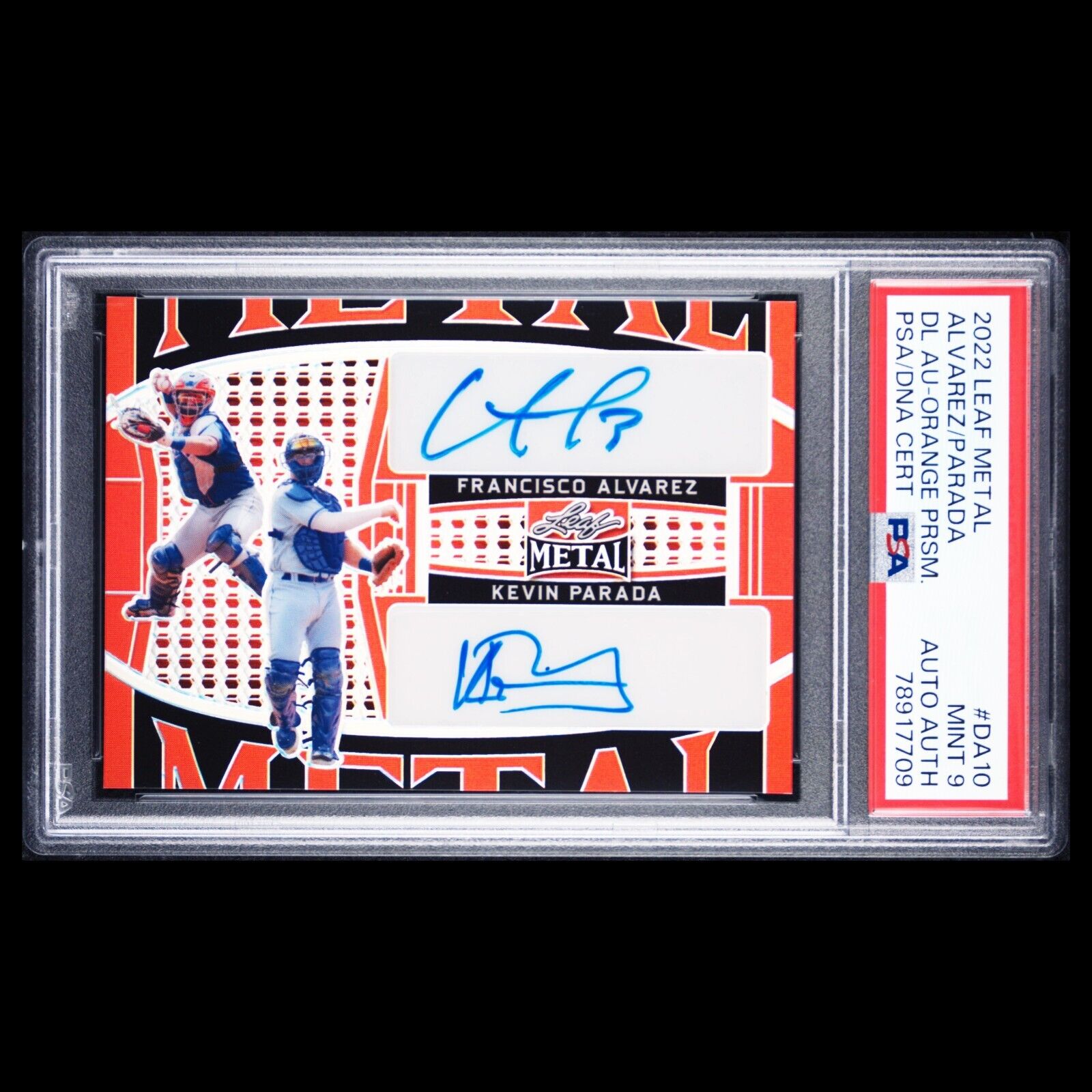 2022 Leaf Metal FRANCISCO ALVAREZ KEVIN PARADA Orange Prismatic SSP Dual Auto /2