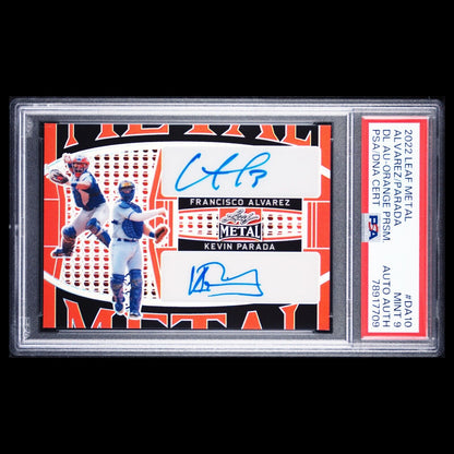 2022 Leaf Metal FRANCISCO ALVAREZ KEVIN PARADA Orange Prismatic SSP Dual Auto /2
