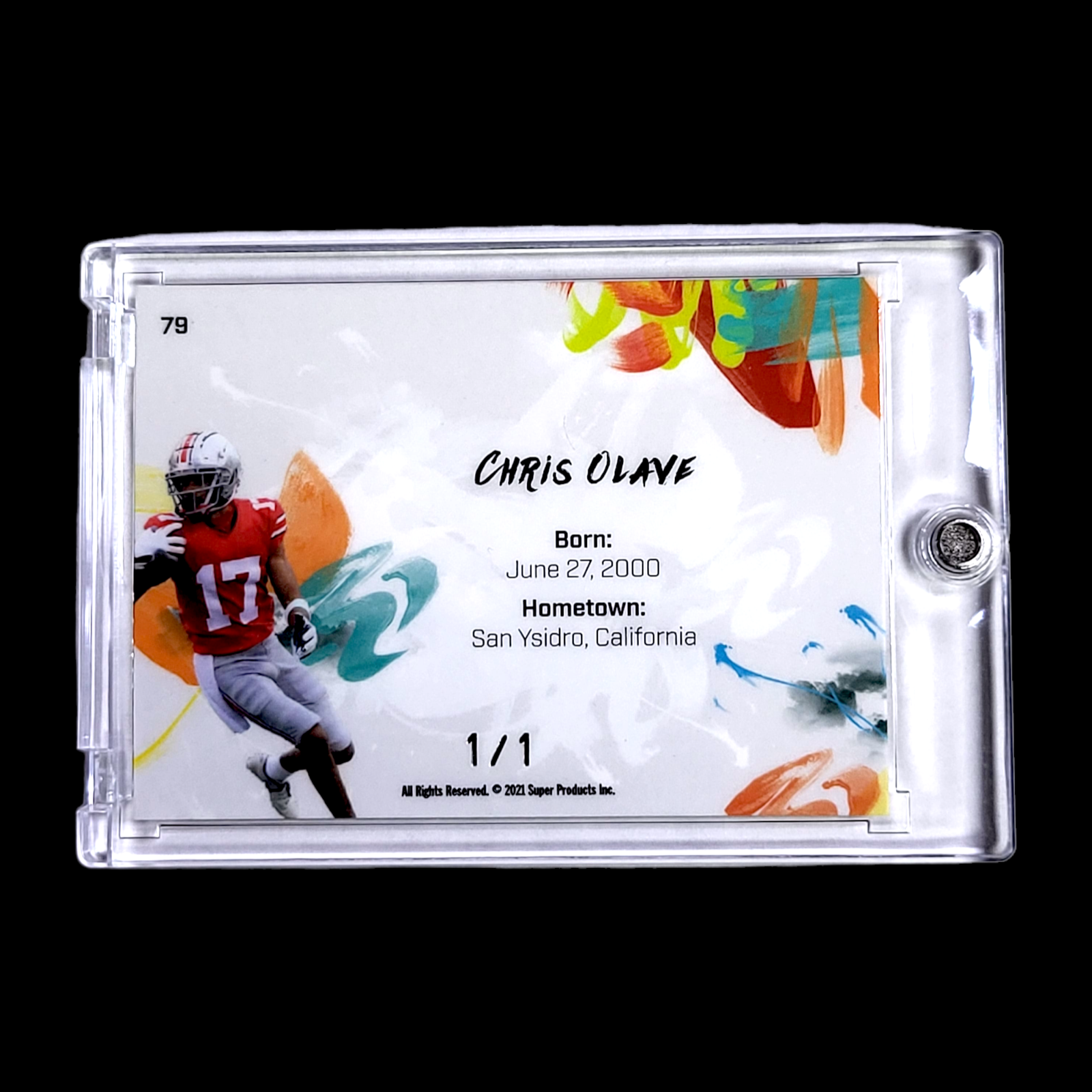 2021 Super Glow CHRIS OLAVE NFL 1st Ever Turn Engine Gold Refractor RC 1/1