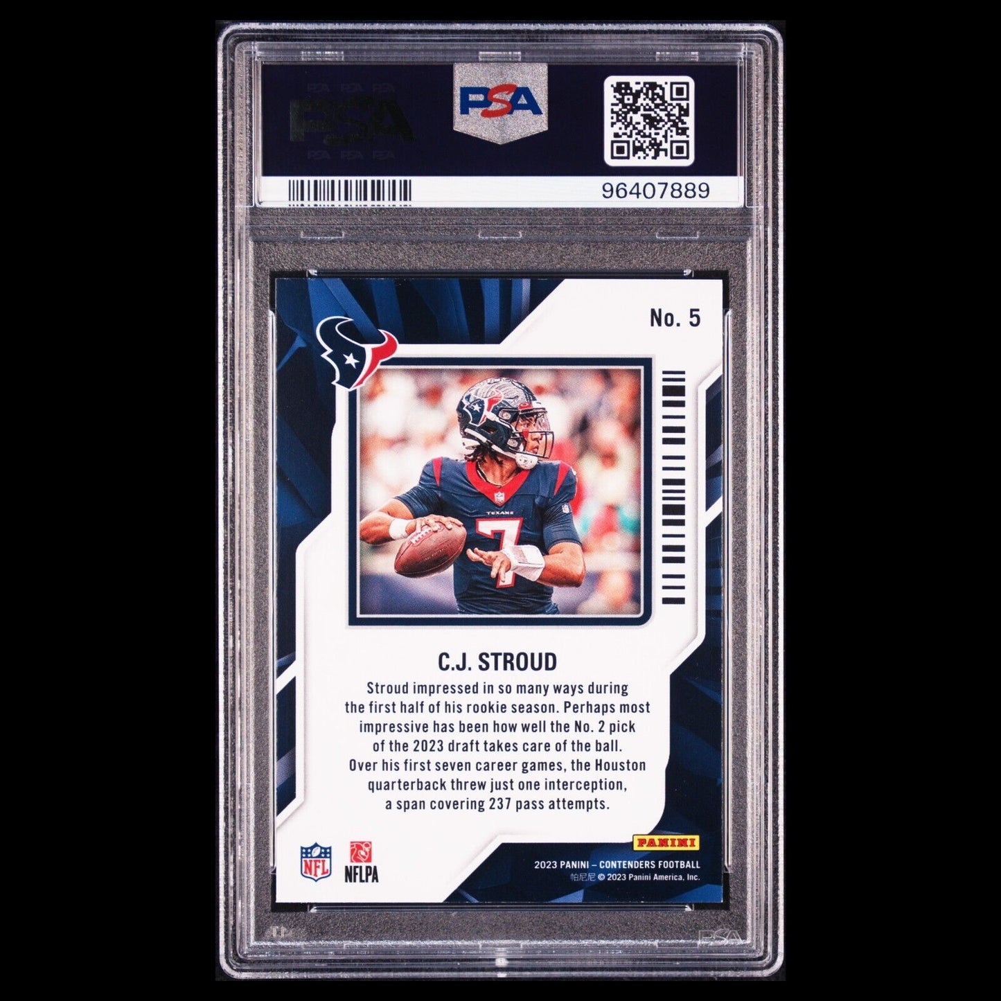 2023 Panini Contenders CJ STROUD Rookie of the Year Card PSA 9 MINT #5