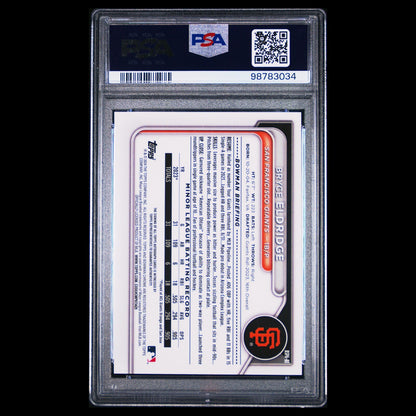 2024 Bowman Chrome Sapphire BRYCE ELDRIDGE Gold Refractor On Card Auto RC PSA 10