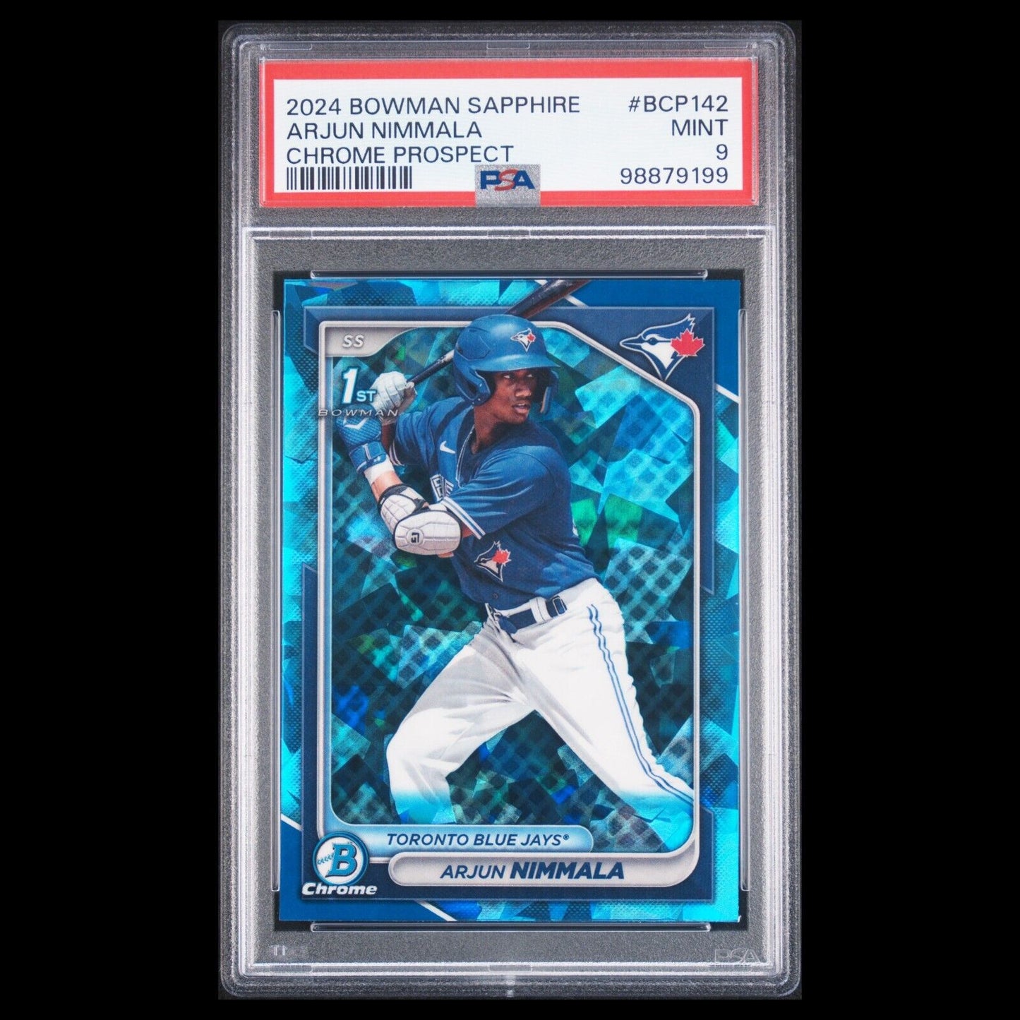 2024 Bowman Chrome Sapphire ARJUN NIMMALA 1st Bowman Refractor Rookie RC PSA 9