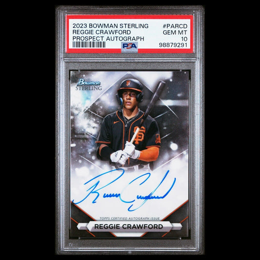 2023 Bowman Sterling REGGIE CRAWFORD Giants On Card Rookie Auto PSA 10 GEM