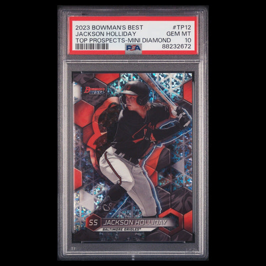 2023 Bowman's Best JACKSON HOLLIDAY SSP Mini Diamonds Refractor /299 RC PSA 10