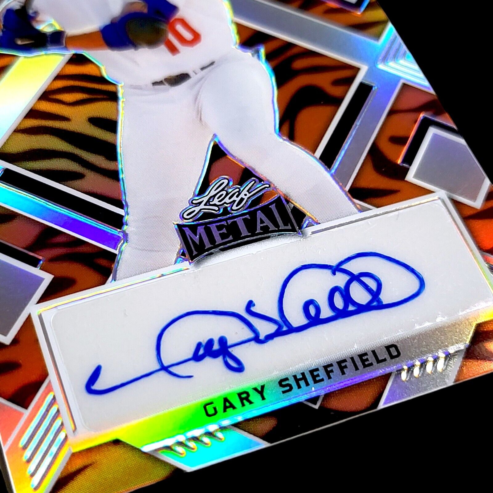 2022 Leaf Metal GARY SHEFFIELD Dodgers SSP Tiger Prismatic Parallel Auto 1/1