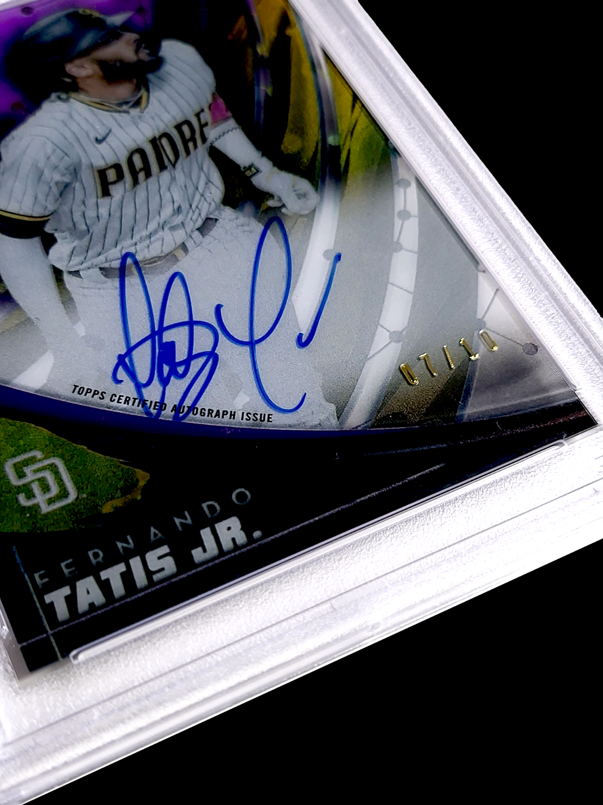 2022 Topps Clearly Authentic Tek FERNANDO TATIS JR Purple SSP Auto /10 PSA 10