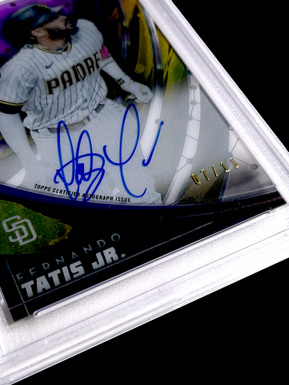 2022 Topps Clearly Authentic Tek FERNANDO TATIS JR Purple SSP Auto /10 PSA 10