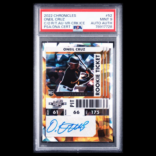 2022 Contenders Optic ONEIL CRUZ Variation Rookie Ticket Cracked Ice Auto /23