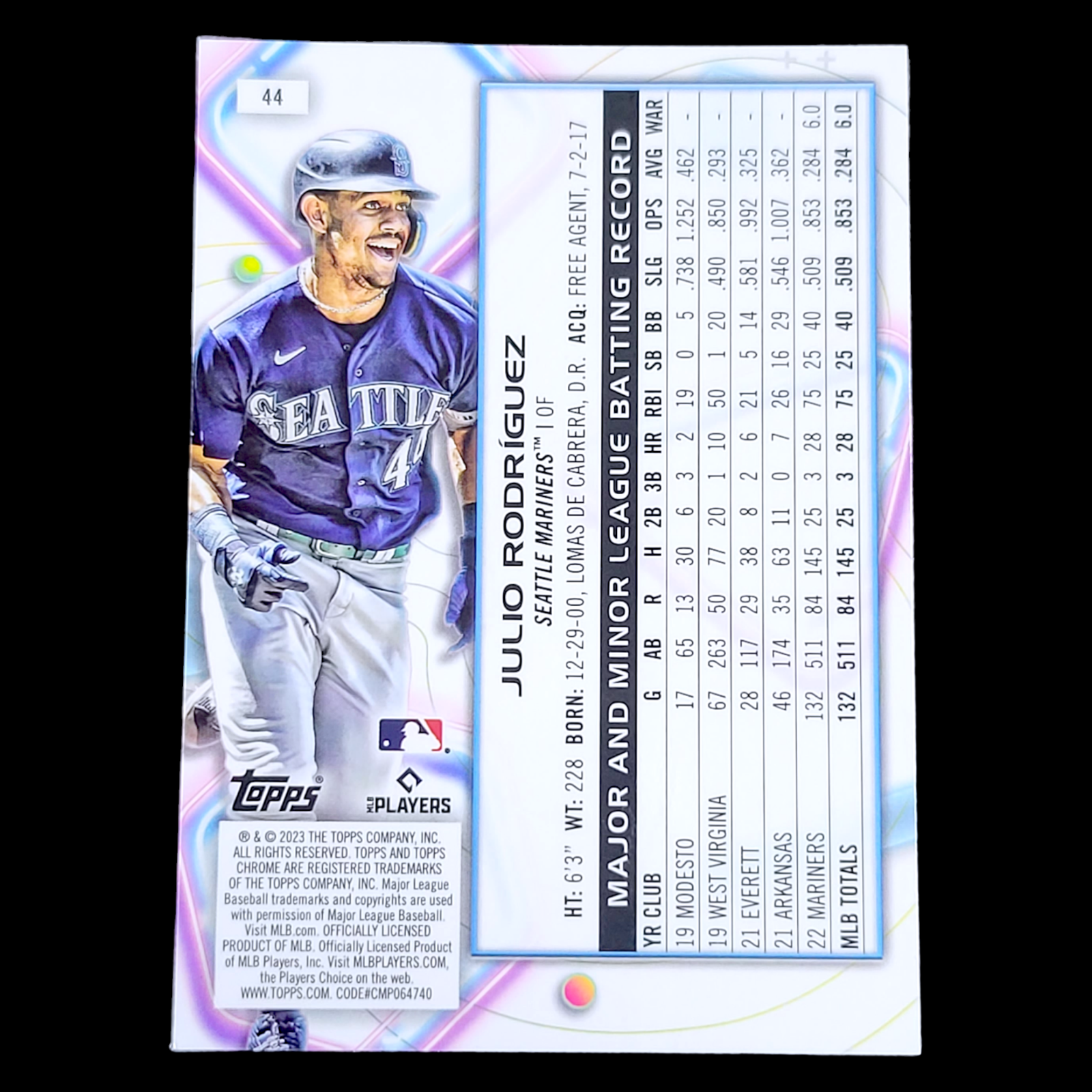 2023 Topps Chrome Cosmic - SEATTLE MARINERS - Pick a Player Card - FREE SHIP