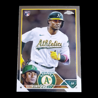 2023 Topps Chrome Flagship ESTEURY RUIZ MLB Oakland A's Base Rookie Card RC #99